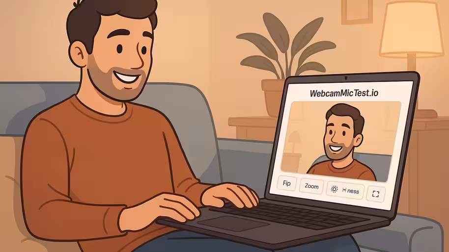 A man using the Sora Webcam Test Tool